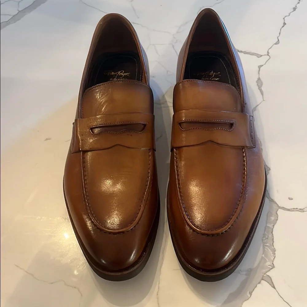 Men’s Brown Leather Penny Loafers — Classic Dress Slip-Ons